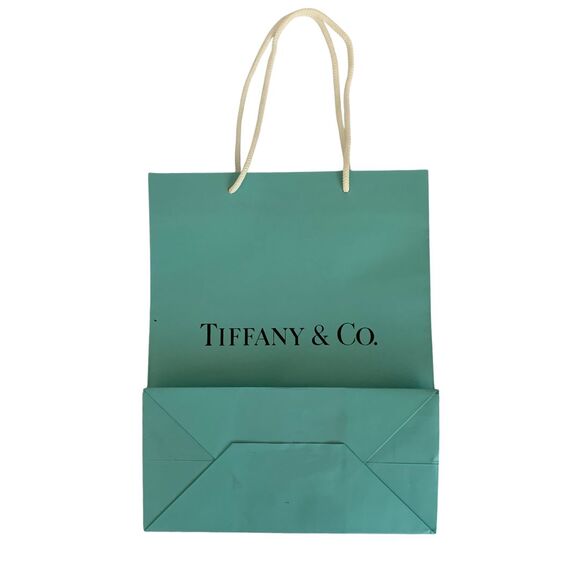 Tiffany & Co. Medium 10" x 8" x 4" Blue Paper Shopping Bag Reusable Lot of 2 - Picture 4 of 9